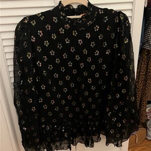 Oliphant Black Peplum Top